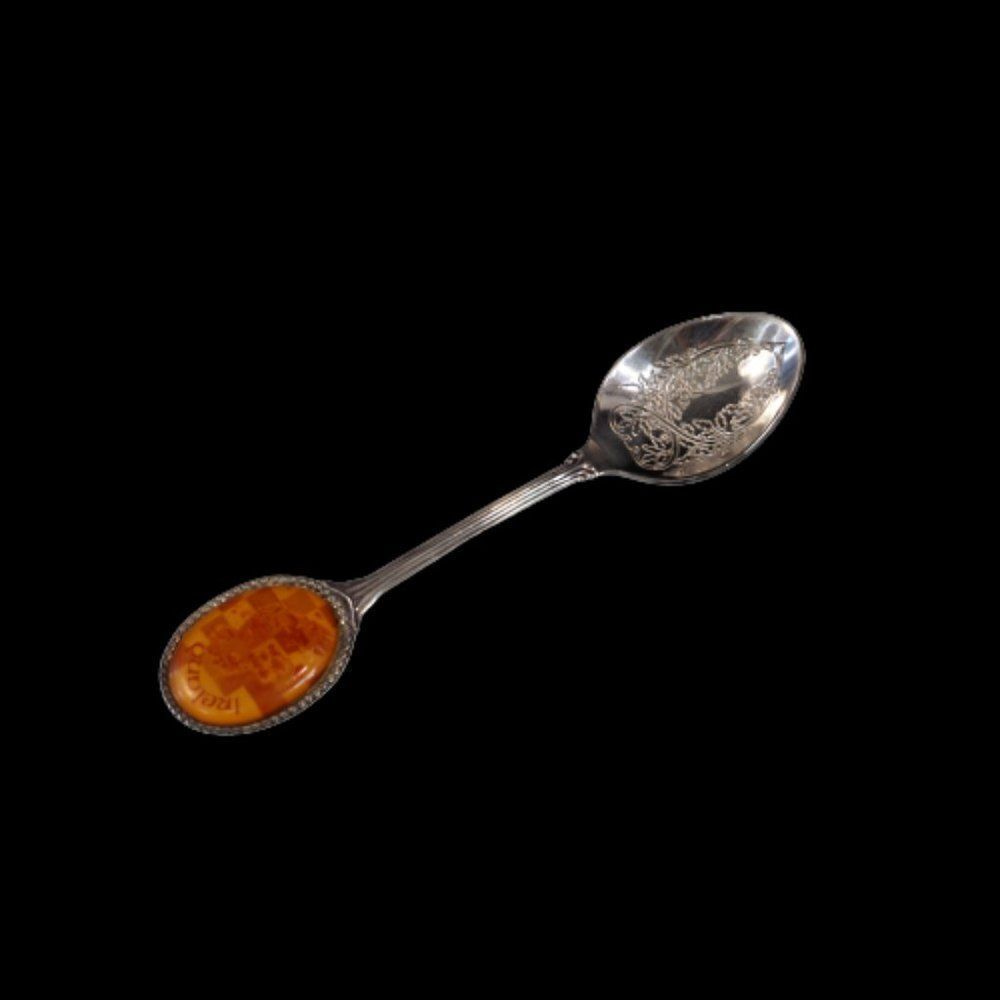 Map Of Ireland Vintage Souvenir Spoon Silverplate